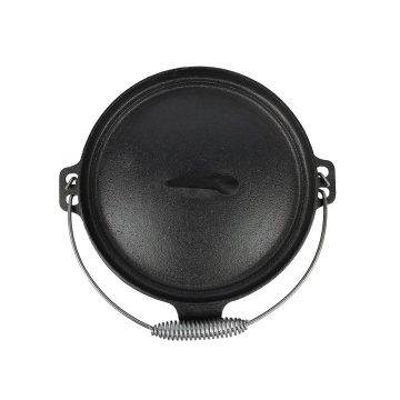 4.5qt Pre-Seasoned Cast Iron Camping Dutch Oven with 3 Legs